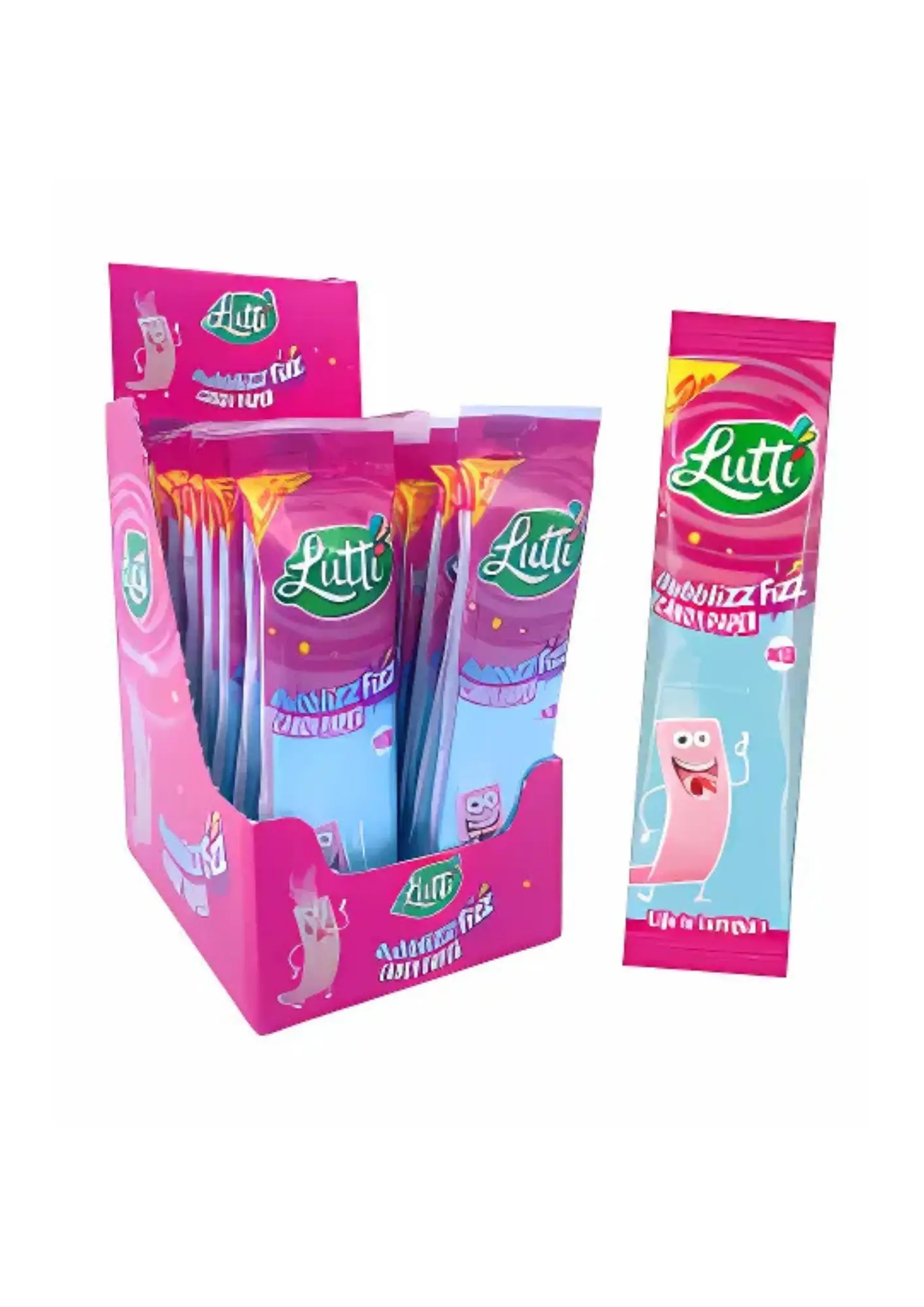 LUTTI BUBBLIZZ FIZZ CANDY PAPER x24