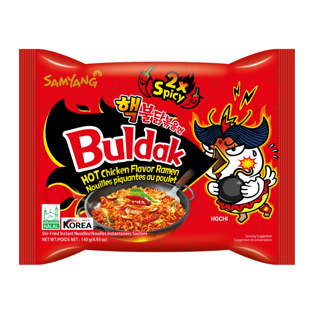 NOUILLES BULDACK SACHET HOT CHICKEN FLAVOR RAMEN X2 SPICY 140g
